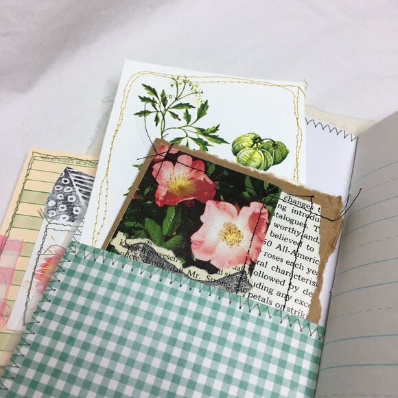 Writing Junk Journal Vintage Style Fabric Cover Diary Includes Ephemera No 10 u - Picture 7 of 10